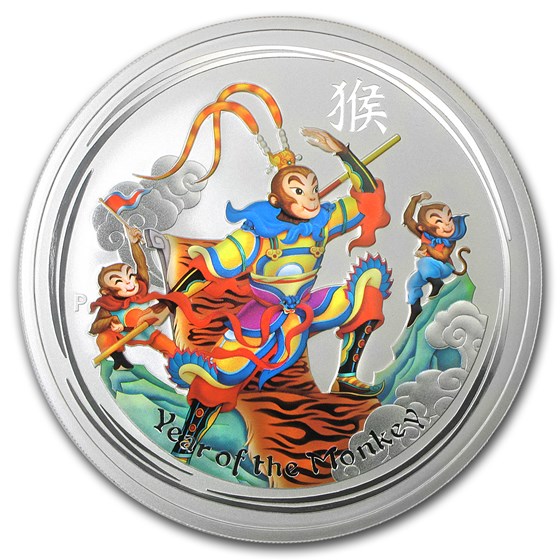 2016 Australia 1 oz Silver Lunar Monkey King Colorized BU 2016 Australia 1 oz Silver Lunar Monkey King Colorized BU